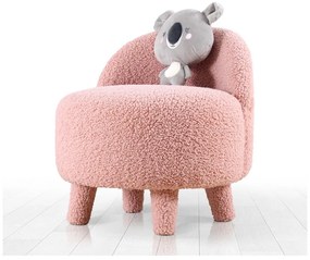 Poltrona per bambini rosa chiaro in tessuto bouclé Moouv - Artie