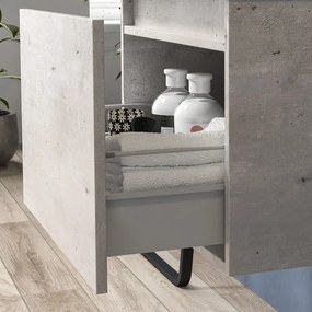 Mobile lavabo 60 cm con cassetto scorrevole e lavabo incasso SP-60A - KAMALU