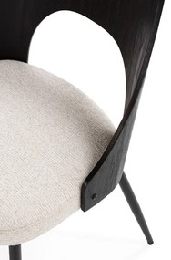 Sedie da pranzo in set nere/color crema in imbottito 2 pz Gilda – MOME