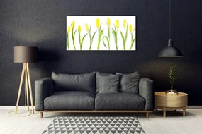 Quadro vetro Fiori di tulipani gialli 100x50 cm