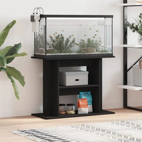 Supporto per acquario 80x35x60 cm in legno multistrato nero