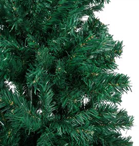 Albero di Natale Preilluminato con Palline Verde 210 cm PVC