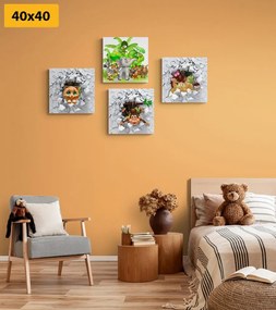 Set di quadri – Giungla piena di animali