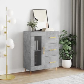 Credenza grigio cemento 69,5x34x90 cm in legno multistrato