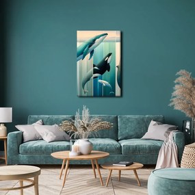 Quadro su tela – Eleganza delle balene sotto la superficie
