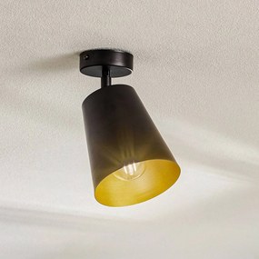 EMIBIG LIGHTING Faretto da incasso Prism, 1 luce, nero/oro