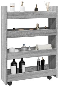 Carrello Stretto A 4 Livelli Grigio Sonoma İn Truciolato /