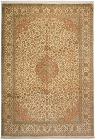 Cashmere Silk Tappeto 220x310 Beige (Indian) Annodato A Mano