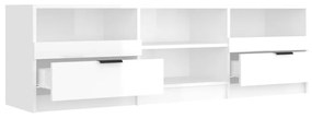 Mobile per tv bianco lucido 150x33,5x45cm legno ingegnerizzato
