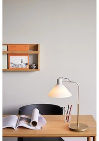 Lampada da tavolo bianca con paralume in vetro (altezza 44 cm) Spot - Hübsch