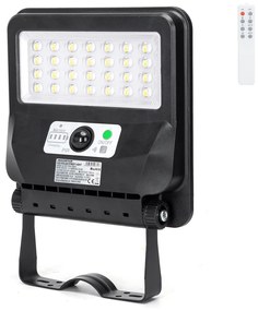 Lampione stradale Led 50W Nero con pannello solare IP65 Bianco freddo 6500K con sensore crepuscolare e di movimento Aigostar