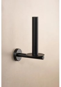 WENKO 24262100-Portarotolo per carta igienica BOSIO BLACK 8x18 cm acciaio inossidabile/argento