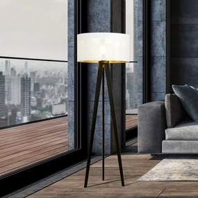 Lampada da Terra in Acciaio e Tessuto ASTON 1 E27