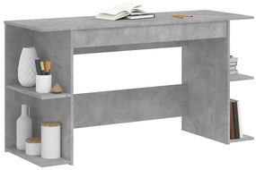 Scrivania grigio cemento 140x50x75 cm in legno multistrato