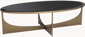 Tavolino da salotto ovale con piano in vetro Elegance