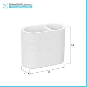 Set accessori bagno 2 pezzi in poliresina bianca Marica