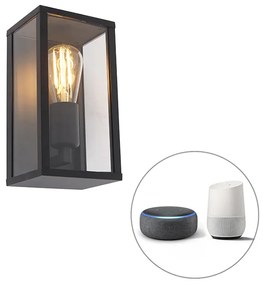 Lampada da parete intelligente nera 26 cm IP44 incl. Wifi ST64 - Charlois