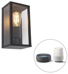 Lampada da parete intelligente nera 26 cm IP44 con Wifi ST64 - Charlois