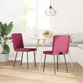 Sedie Da Pranzo 2 Pz Rosso Vino İn Velluto /