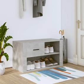 Scarpiera Grigio Cemento 80x35x45 Cm İn Legno Multistrato /
