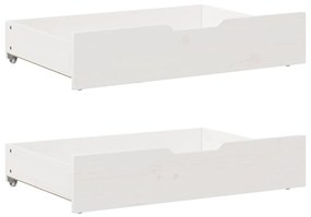 Cassettoni Da Letto 2 Pz Bianchi 85x55x16 Cm İn Legno Di Pino /