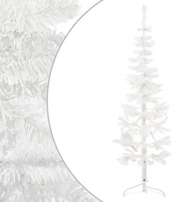 Albero Natale Artificiale Sottile a Metà Supporto Bianco, 180 cm