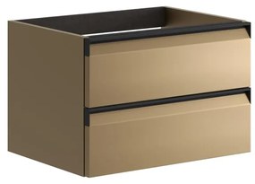 Mobile da bagno sotto lavabo Fusion giallo opaco L 59.5 x H 40 x P 45.5 cm 2 cassetti, lavabo non incluso