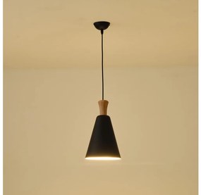 Lampadario a sospensione con filo 1xE27/15W/230V nero diametro 20 cm