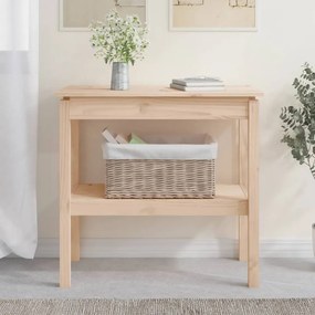 Tavolo Consolle 80x40x75 Cm İn Legno Massello Di Pino /