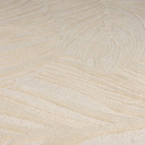 Tappeto in lana beige 200x290 cm Lino Leaf - Flair Rugs