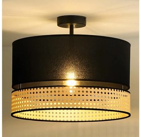 Duolla - Lampadario a plafone DOUBLE RATTAN 1xE27/15W/230V diametro 40 cm nero/beige