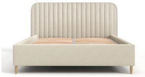 Letto matrimoniale imbottito beige con spazio contenitivo e rete 180x200 cm Noto - Maison de Rêve