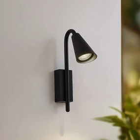 Lindby Applique da esterno Sorvete, nero, metallo, altezza 33 cm