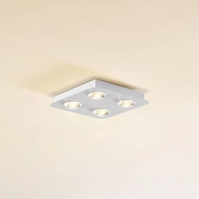 Plafoniera Lindby LED, 25 x 25 cm, bianco opaco