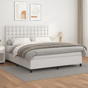 Giroletto A Molle Con Materasso Bianco 160x200 Cm İn Similpelle /