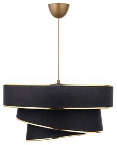 Lampadario nero/dorato con paralume in tessuto ø 40 cm Couper – Opviq lights
