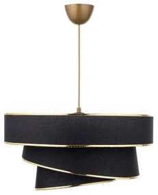 Lampadario nero/dorato con paralume in tessuto ø 40 cm Couper – Opviq lights