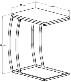 Tavolino 65x35 cm nero