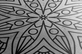 Stampa su tela – Mandala con tocco antico in bianco e nero
