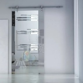 Porta scorrevole destra Gemini in inox trasparente, L 86 x H 215 cm, con binario Lux