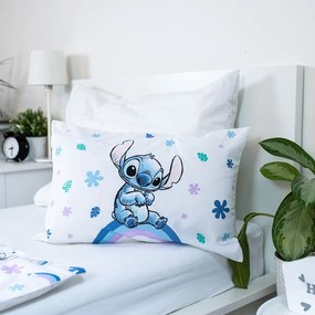 Set copripiumino e federa da bambini bianco/blu in cotone per culla 135x100 cm Lilo and Stitch "Rainbow" – Jerry Fabrics