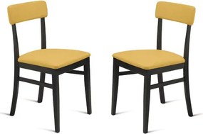 Sedia in tessuto Giallo con struttura in legno LIPSIA 2 sedie