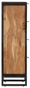 Mobile da bagno 40x30x100 cm legno massello di acacia e ferro