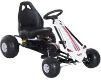 Go-Kart a Pedali per Bambini Bianco e Nero