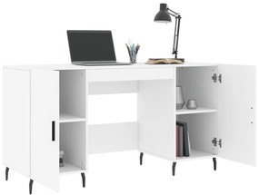 Scrivania bianca 140x50x75 cm in legno multistrato