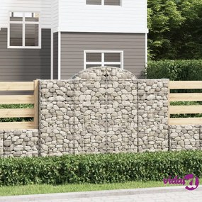 vidaXL Cesti Gabbioni ad Arco 5 pz 200x30x140/160 cm Ferro Zincato