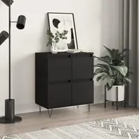 Credenza Nero 60x35x70 cm in Legno Multistrato 831213