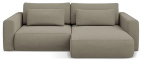 Divano angolare marrone chiaro allungabile/con contenitore (con penisola a destra/con chaise lounge) Kapua – Makamii
