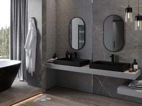Mexen Loft specchio da bagno ovale 80 x 45 cm, cornice nera - 9851-080-045-000-70