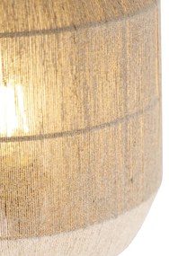 Applique da parete orientale nera con corda in juta - Riki